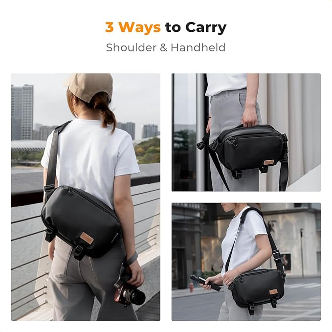 K&F CONCEPT Camera Sling Bag Crossbody Bag Waterproof Camera Shoulder Backpack DSLR/SLR/Mirrorless Camera Case