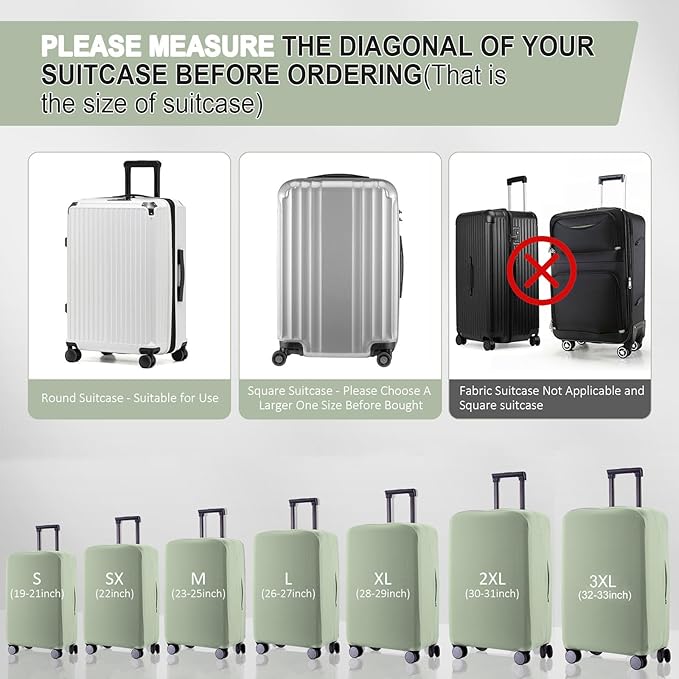 Travel Luggage Cover - Scratch-Resistant Fit 19-31 Inch, Cyan, XL(28-29 inch)