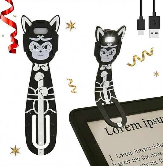 Rechargeable Kids Book Light, Cute Bookmark Reading Light for Kids, Dimmable Portable LED Book Light for Reading in Bed, Eye-Caring Bedtime Reading Lamp for Children & Travel, Monkey