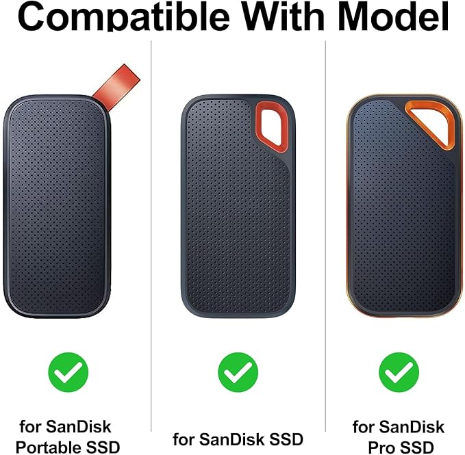Hard Case for SanDisk Extreme Pro/SanDisk Extreme Portable External SSD 2TB 1TB 500GB 128GB, Memory Card SD SDXC SDHC Card Holder Organizer, External Hard Drive Case Protective Cover Storage Bag