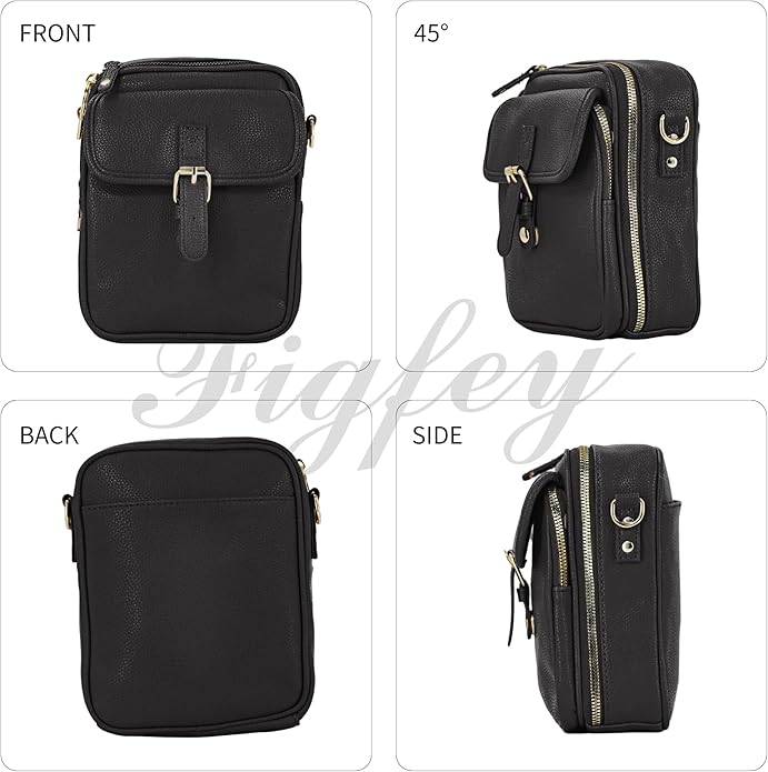 Leather Crossbody Bags for Women Travel Small Crossbody Purse Anti Theft Waterproof Bum Bag with Built in Wallet