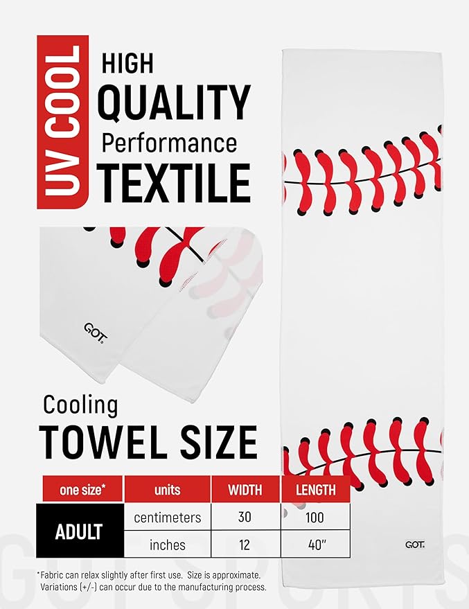 GOT Sports Cooling Towel (40" x 12") – Instant Cooling Neck & Face Wrap, Sweat Towel for Gym, Workout, Running & Extreme Heat
