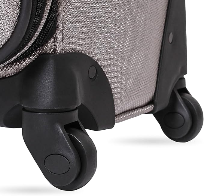 SWISSGEAR Sion Softside Expandable Spinner Luggage Durable Lightweight Travel Suitcase, Pewter, Checked-Large