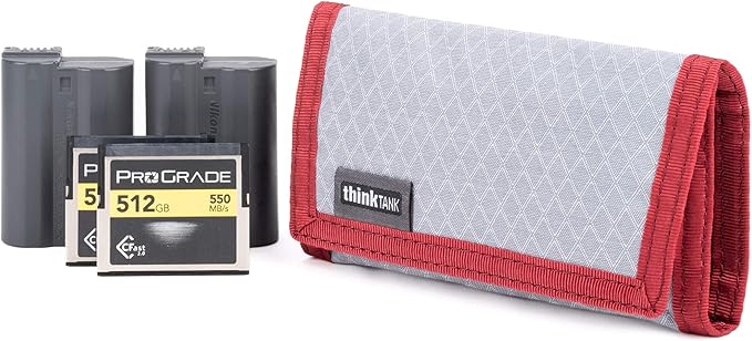Think Tank Memory Card and Battery Wallet, Holds 2 CF or 4 SD Memory Cards (Chili Pepper Red)