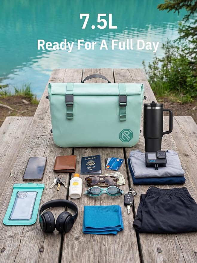 niphean IPX7 Waterproof Fanny Pack with Magnetic One-Hand Closure, Durable Waterproof Dry Bag, for Kayaking, Paddle Boarding, Beach Cruise Essentials, 2.5L Phone Pouch Dry Bags for Men Women