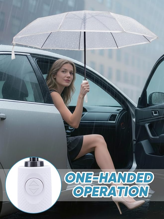 PTEROMY Windproof Travel Umbrellas for Rain and Sun, Withstands 85MPH Winds Auto Open Close Folding Umbrella with Ergonomic Handle, Quick Dry Canopy for Commuting or Backpack
