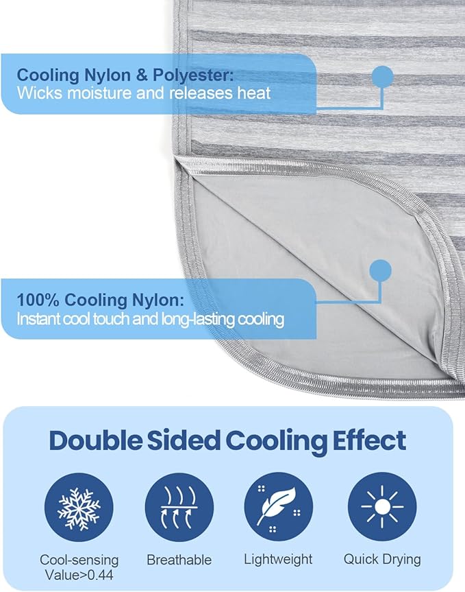 Ailemei Direct Cooling Blanket for Hot Sleepers, Double Sided Cold Effect, King Size Lightweight Breathable Summer Blankets for Bed,Transfer Heat to Keep Body Cool for Night Sweats,108"x90"