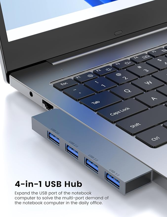 Fidioto USB Hub, 4-Port USB Splitter(1 * 3.0 Hub, 3 * 2.0 Hub) USB Splitter USB Expander for Laptop,Windows PC,Mac,Printer,Flash Drive,Mobile HDD, Notebook PC
