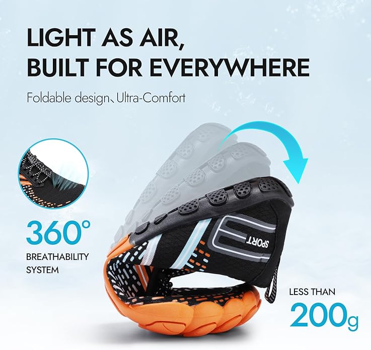 ATHMILE Hiking Barefoot Water Shoes for Women Men Beach Swim Aqua Pool River Quick Dry Athletic Wide Toe Outdoor Sport Kayaking Boating Rock Climbing Yoga Lake
