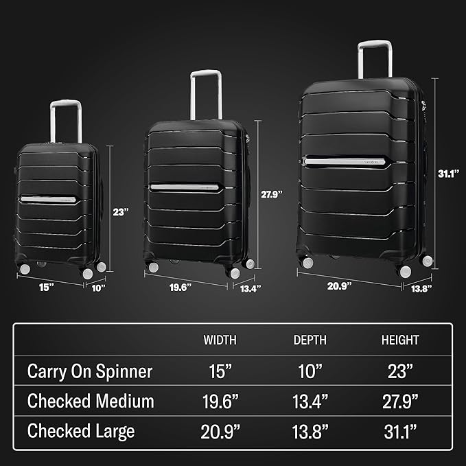 Samsonite Freeform Large Checked Luggage with Dual 360° Spinner Wheels - TSA Lock, Airline-Approved - Lightweight Durable Polypropylene Expandable Hardshell - Pink Rose