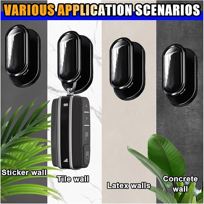 KITUREK Car Mini Hooks, Multifunctional Strong Self-Adhesive Backseat Hangers, Wall Hanging Hooks, Universal Hook Stickers, Car Interior Accessories for Key Charging Cable Earphone (8PCS Glossy)