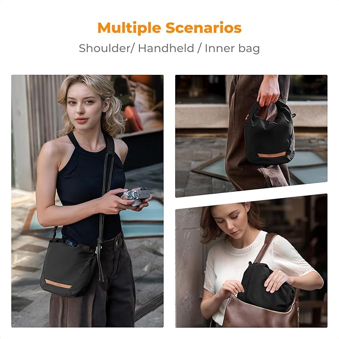 K&F CONCEPT Camera Sling Bag Small Camera Compact Case, Cute Soft Camera Pouch Handbag for Urban Street Photography