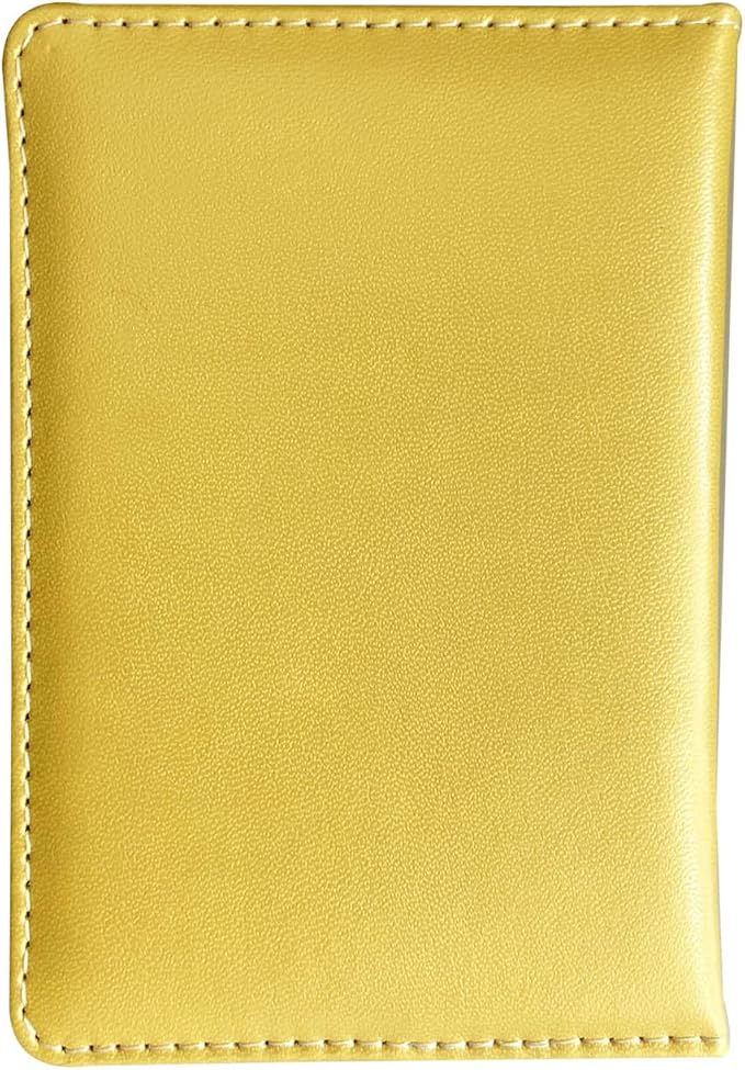 Missmore Premium PU Leather Passport Holder - USA Logo Printed | Stylish, Durable, Travel Essential (N-GD-Yellow)