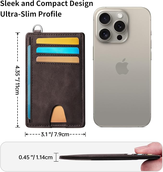 Mayski Slim Wallet, Credit Card Holder for Women, Minimalist Front Pocket RFID Blocking Card Cases, Small Wallet Women Men(MF Coffee)