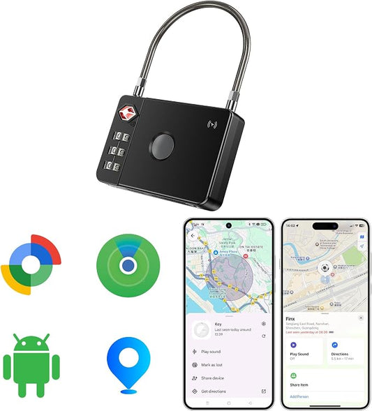 MiLi Smart TSA Luggage Lock with Bluetooth Tracker, Works with Apple Find My & Google Find Hub, Anti-Lost Travel Lock for Suitcase & Bags, Replaceable Battery, Durable All-Metal Design