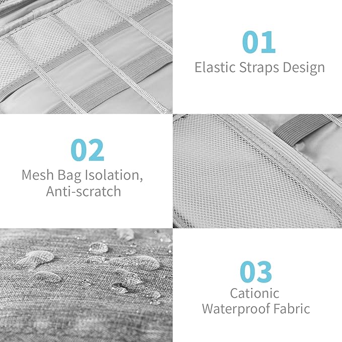 Lcsmaokin Electronics Organizer Travel Case,Electronic Accessories Storage Bag,Portable Waterproof Cable Organizer Bag,Travel Cord Organizer Bag for Small Charging Cord Storage,Cables,SD Card (Grey)