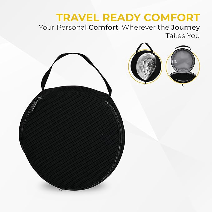 Travel Neck Pillow – Airplane Travel Essentials with Ergonomic Memory Foam Comfort – Premium Travel Pillows for Airplanes and Long Journeys, Compact Carry Pouch (Grey)