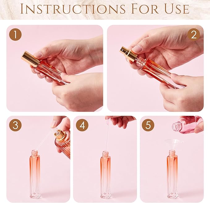 Domensi 60 Pcs 10/15/20/30 ml Perfume Travel Refillable Glass Bottles Spray Bottle Perfume Atomizer for Cologne Dispenser Leak-proof Fragrance Bottles Atomizer Pump Kit (10 ml,Light Colors)