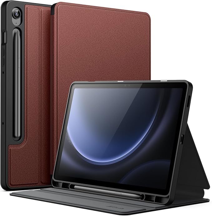 JETech Case for Samsung Galaxy Tab S10 Lite / S10 FE / S9 FE 10.9-Inch with S Pen Holder, Slim Folio Stand Protective Tablet Cover, Multi-Angle Viewing (Wine)