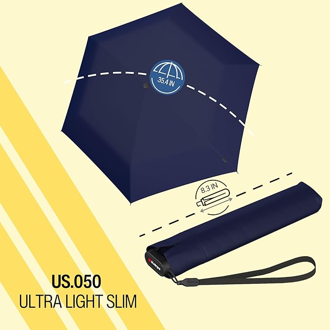 Knirps US.050 Ultra Light Pocket Size Manual Rain Umbrella with Carrying Case