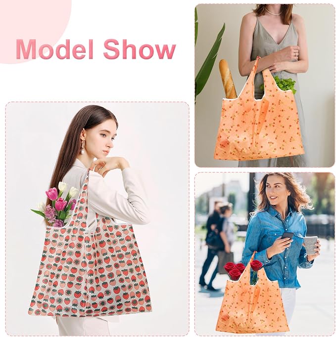 ZooviHyvi Extra Large 50lbs Foldable Reusable Shopping Bags kitchen reusable grocery bags Washable Polyester Bags in Pocket