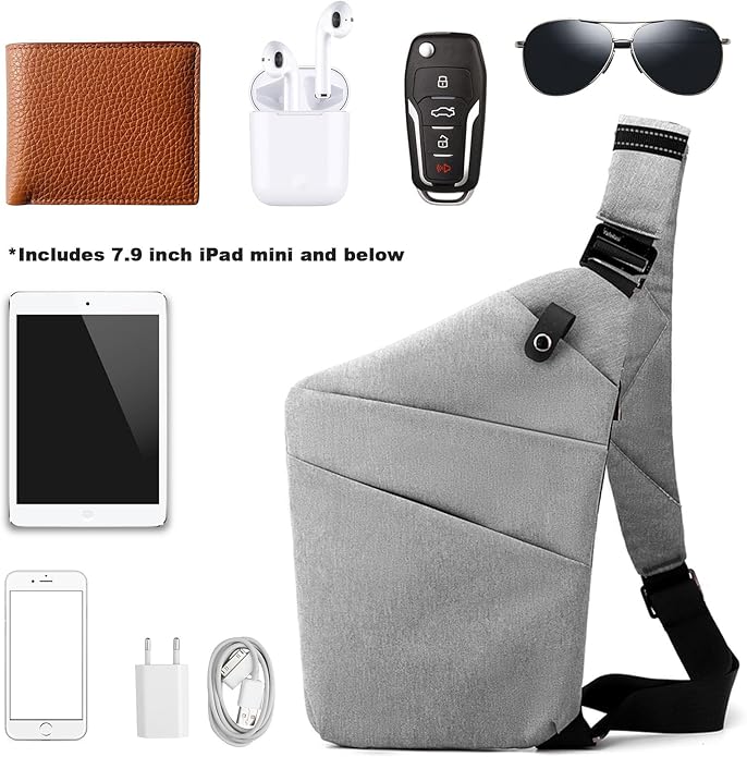 Anti Theft Travel Bag, One Shoulder Large Capacity Cross-body Bag Chest Fashion Lightweight Sling Bags for Travel Sports