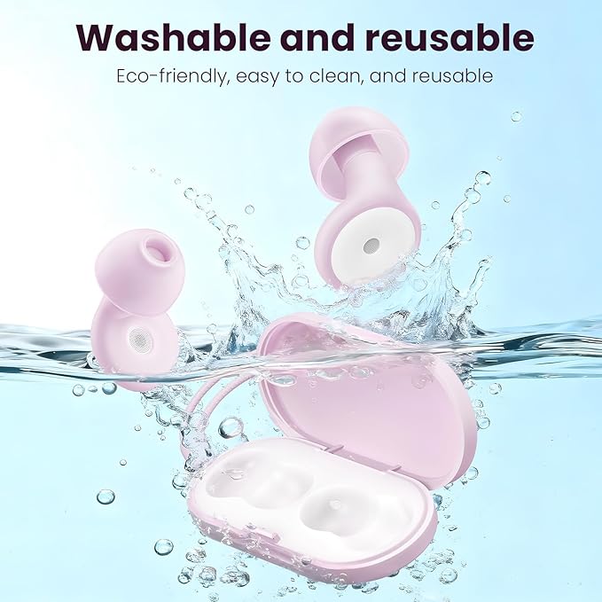 Ear Plugs for Hearing Protection, Ear Plugs for Sleeping Noise Reduction, 4 Sizes of Eartips Silicone Soft Reusable EarPlugs for Sleep Concert Noise Sensitivity with Case
