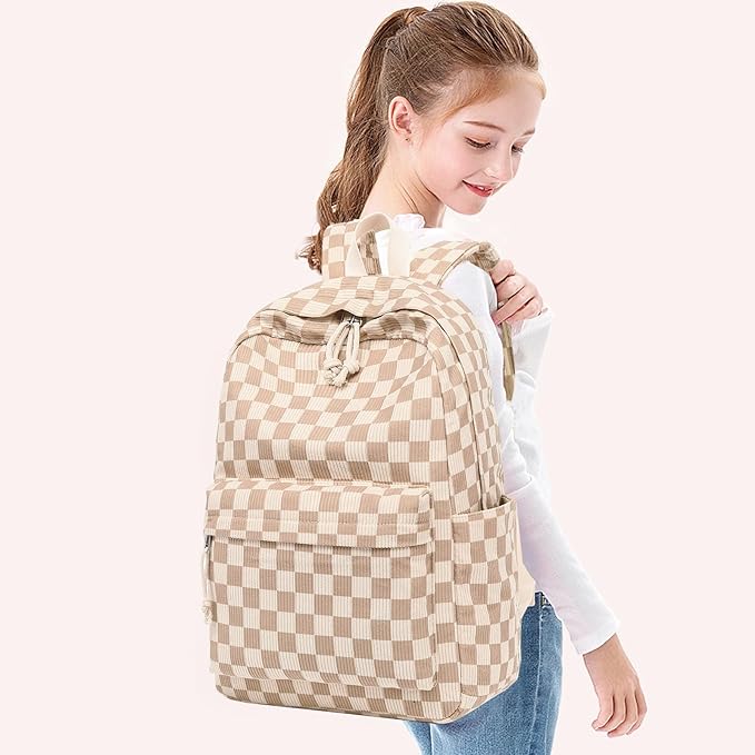 Bluboon School Backpack for Teen Girls Bookbags Elementary High School Corduroy Laptop Bags Women Travel Daypacks