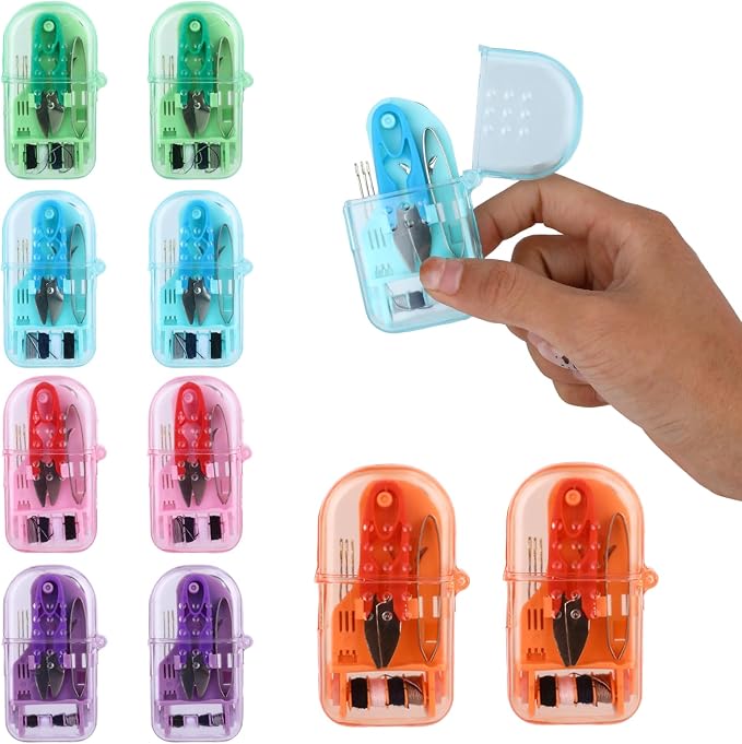 10pcs Travel Sewing Kit, Pocket Bulk Mini Sewing Kit Travel for Adults Emergency Sewing Kits Basic, Hand Portable Small Sewing Kits Travel Size Sewing Supplies and Accessories for Traveler Hotel