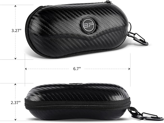 BLUPOND Sunglasses Case Semi Hard EVA Shell with Metal Hanging Hook Belt Clip Sun Glasses Storage