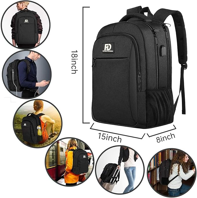 Large Travel Laptop Backpack, Business Anti Theft Slim Sturdy18Inch Laptop Backpack