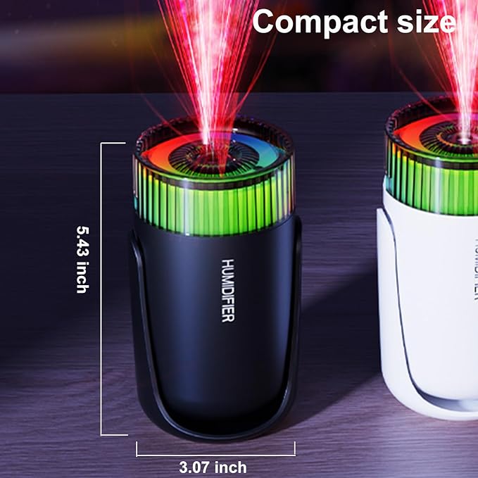 Mini Humidifier with LED Starry Sky Projector, 2 Mist Modes, Silent Operation, USB Powered (black)