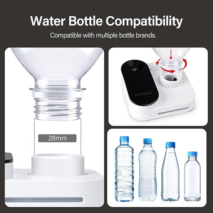 Portable Mini Humidifier for Travel, 5000mAh Rechargeable Cordless Humidifier (8H), Tankless Water Bottle Desk Humidifier, 23dB Quiet Small Personal Humidifier with Auto Shut-Off (12x11x4cm)