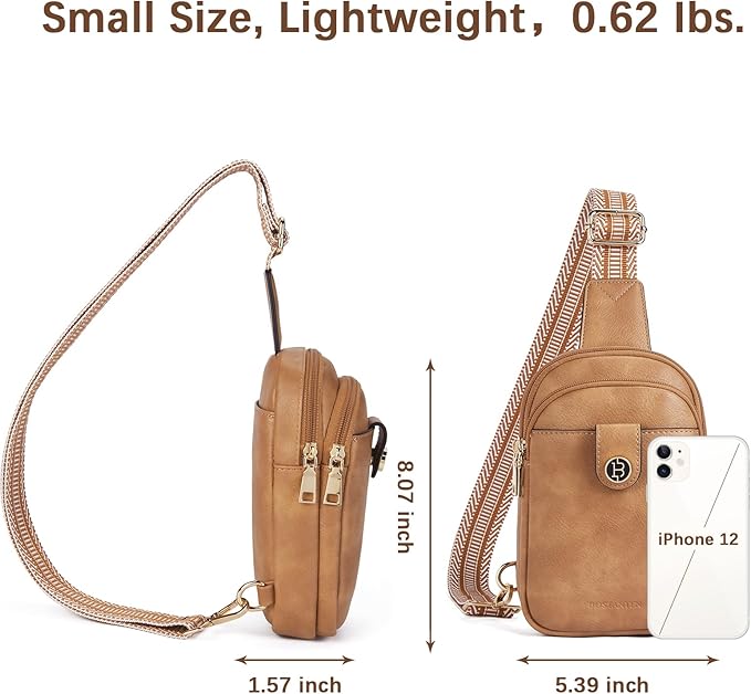 BOSTANTEN Sling Bag Crossbody Bags for Women Trendy Crossbody Purse Leather Chest Bag
