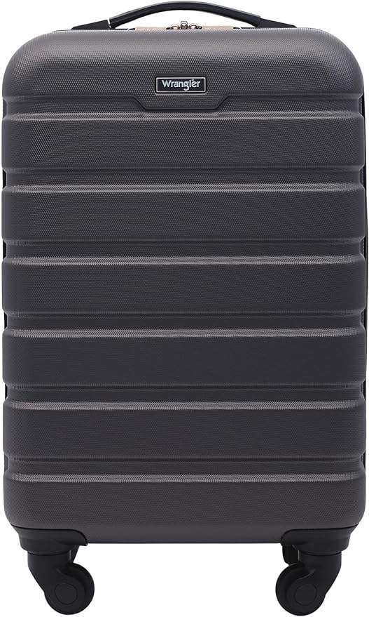 Wrangler 22" Hardside Spinner Carry-On Luggage, Charcoal