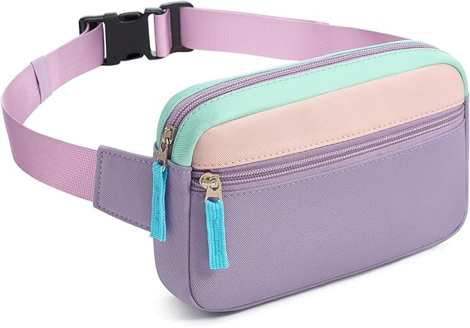 Fanny Pack Birthday Graduation Gifts for 7 8 9 10 11 12 13 Year Old Teen Girls Her Kids, Preppy Cute Trendy Stuff Colorblock Crossbody Bag Adjustable Belt Bags for Travel Essentials