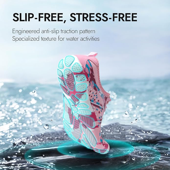 ATHMILE Hiking Barefoot Water Shoes for Women Men Beach Swim Aqua Pool River Quick Dry Athletic Wide Toe Outdoor Sport Kayaking Boating Rock Climbing Yoga Lake