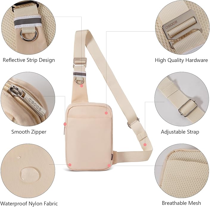 OSOCE Sling Bag, RFID Anti-Theft Lightweight