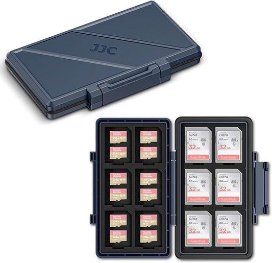 Blue 36 Slots Memory Card Case Water-Resistant Anti-Shock Memory Card Wallet for 24 Micro SD SDXC SDHC TF Cards and 12 SD SDXC SDHC Cards
