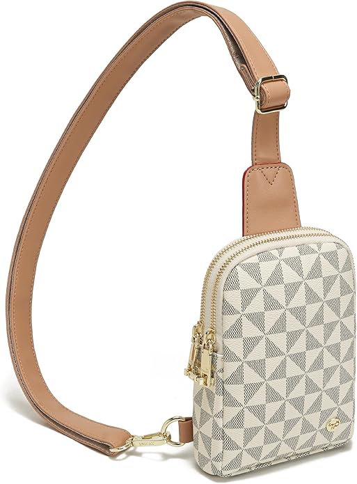 INICAT Anti Theft Crossbody Bag for Women, Small RFID Blocking Sling Purse with Zipper Lock for Travel, Vegan Leather