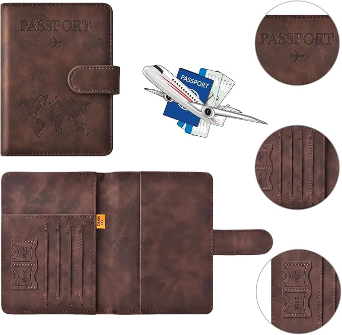 Passport Holder for Travel Women and Men RFID Passport Holder with Card Slots Holder Passport Case Passport cover Passport Wallet Travel Essentials and Accessories