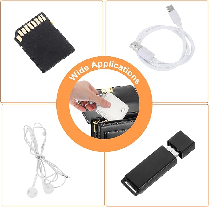 HARFINGTON Earbuds Cases, Earphone Case Holder, PU Leather Ear Buds Case Zipper Organizer Small with Mesh Pocket for USB Cable, Wireless Wired Earphones, White