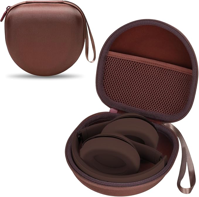 Headphone Headset Case for Beats Studio Pro Solo 4/JLab JBuds Lux ANC/JBL/TOZO/BERIBES/Picun/KVIDIO Noise Cancelling Over-Ear Foldable Headphone, Brown