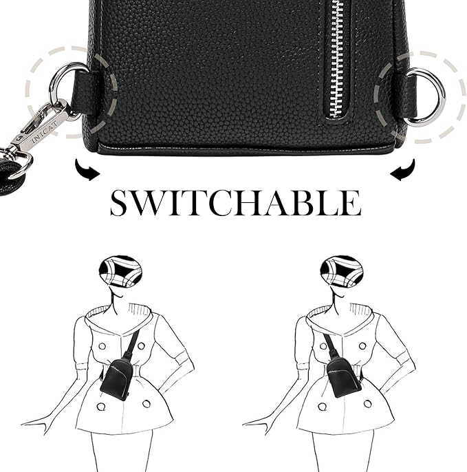 INICAT RFID Blocking Sling Bag, Anti Theft Crossbody Bag for Women Compact Travel Purses Leather