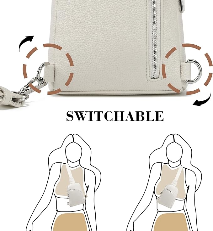 INICAT RFID Blocking Sling Bag, Anti Theft Crossbody Bag for Women Compact Travel Purses Leather