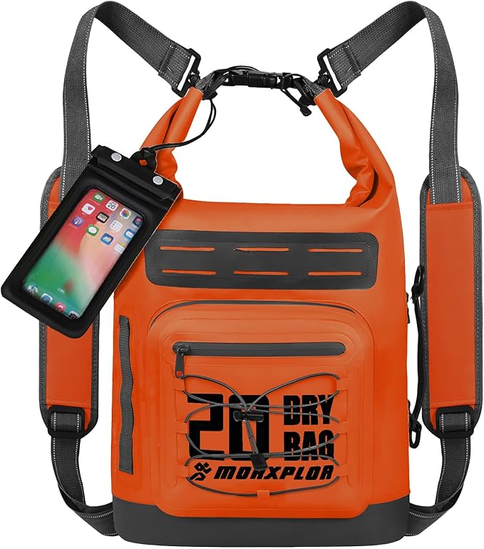 MORXPLOR Dry Bag Waterproof,5L/10L/20L/30L/40L/55L Roll Top Dry Bag Backpack with WaterProof Phone Case for Swim,Kayak