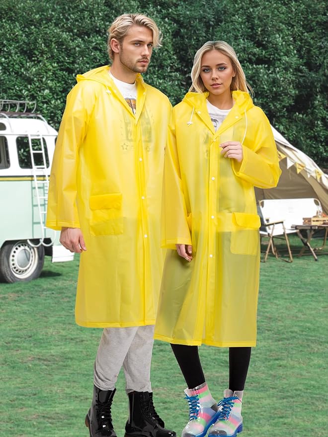Besshopie EVA Raincoat Waterproof Rain Poncho Reusable Unisex Men Women Long Clear Rain Wear