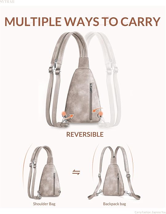 SYTRAH Anti Theft Sling Bag for Women, RFID Crossbody Purses Convertible Sling Backpack, Cross Body Purse Chest Bag