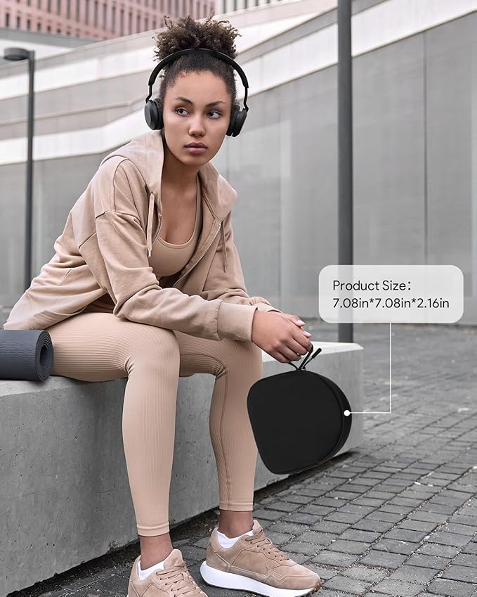 Headphone Case Soft for JBL Tune 510BT/520BT/500BT/720BT/Sony WH-CH520/510/720/710/SoundCore Q30/20/BERIBES/TOZO/KVIDIO/Bose, Ultra-Thin Headphones Case Bag Travel Carrying Universal (Black)