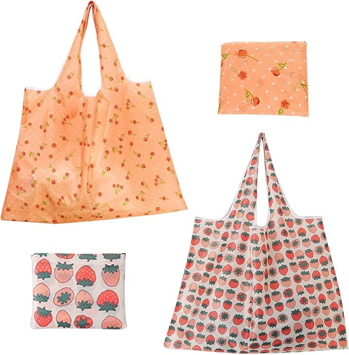 ZooviHyvi Extra Large 50lbs Foldable Reusable Shopping Bags kitchen reusable grocery bags Washable Polyester Bags in Pocket
